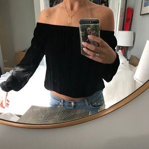 Black off the shoulder top